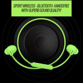 Wireless Bluetooth Stereo Sport In-Ear Earphone – built-in phone hands-free microphone & Universal For all smartphones