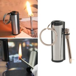 New Stainless Steel Permanent Match Lighter w/KeyChain – Great for Camping Survival Emergency Fire Starter